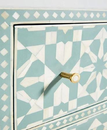 Ornate Bone Inlay Chest of Drawers